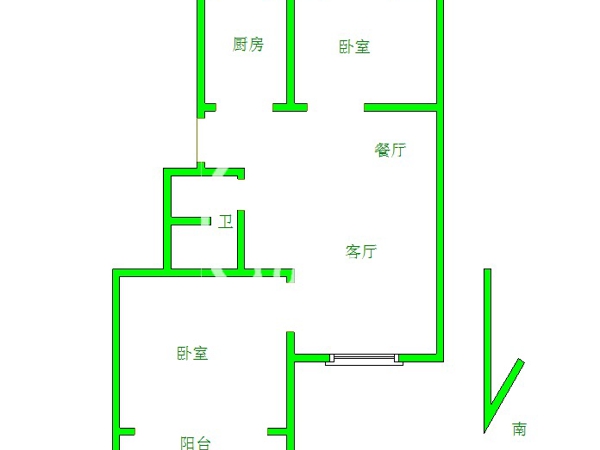 华苑馨居2室1厅1卫次卧北