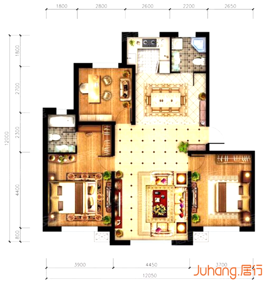 松原金钻·世纪豪庭135㎡户型图0室0厅0卫135平米