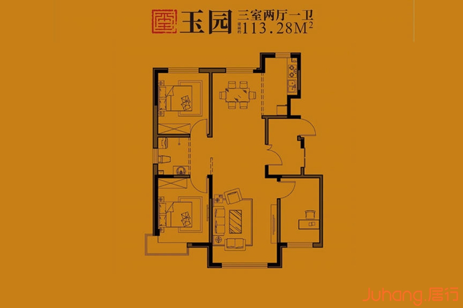 松原飞达·江玺台113㎡户型图0室0厅0卫113平米