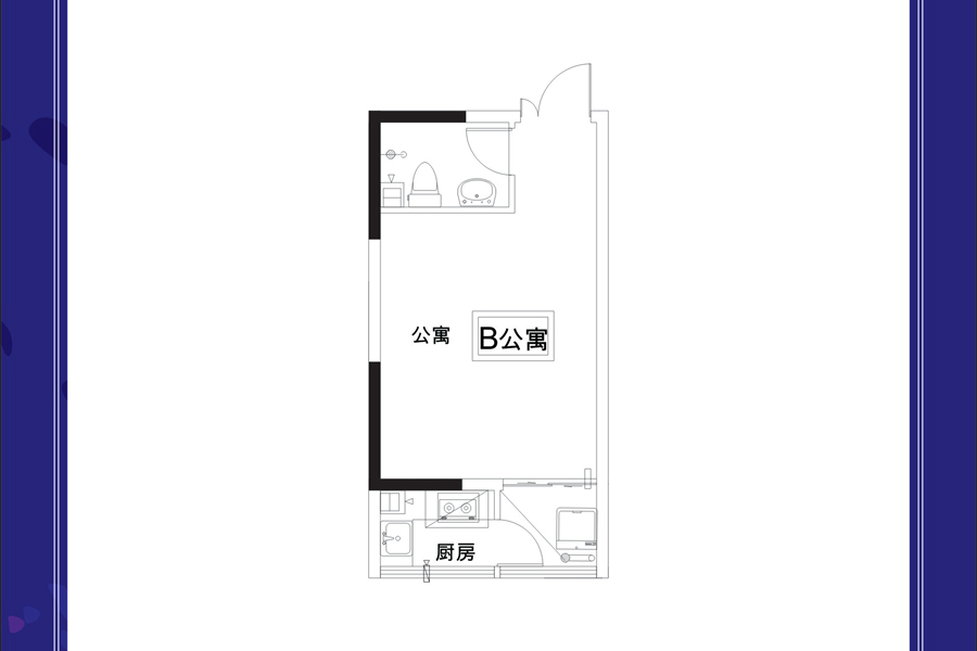 新乡龙熙国际龙熙国际B公寓1室1厅1卫43.61平米