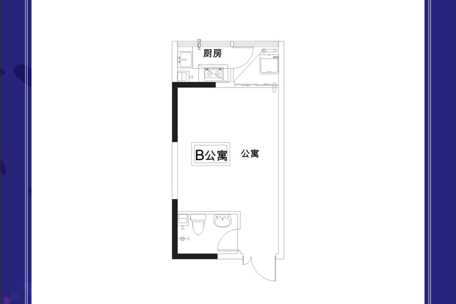 新乡龙熙国际龙熙国际B公寓1室1厅1卫45.17平米
