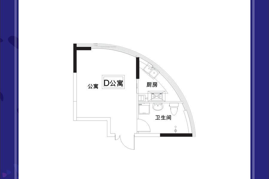 新乡龙熙国际龙熙国际D公寓1室1厅1卫46.31平米